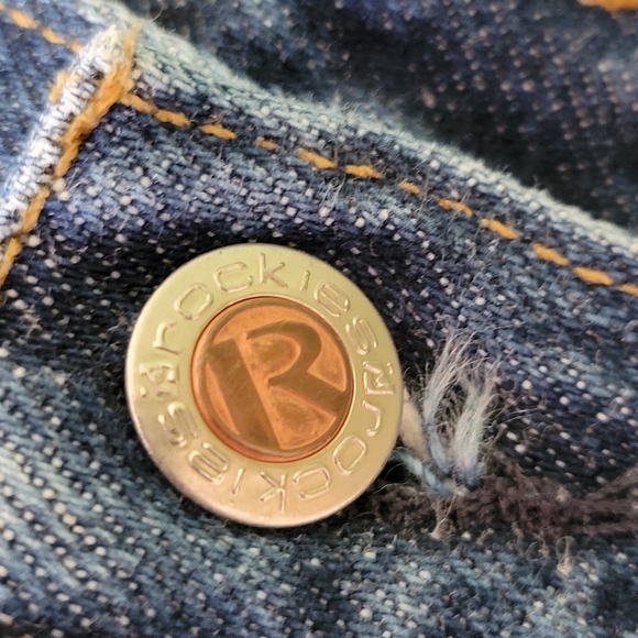 Rockies Dark Blue Jean Shorts with Frayed Hem - Picture 3 of 11